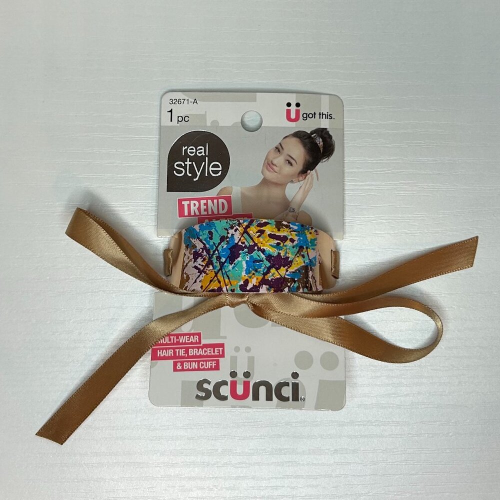 NWT multi-wear hair tie, bracelet, bun cuff (gold bow)